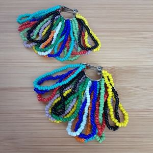 Vintage beaded clip on earrings